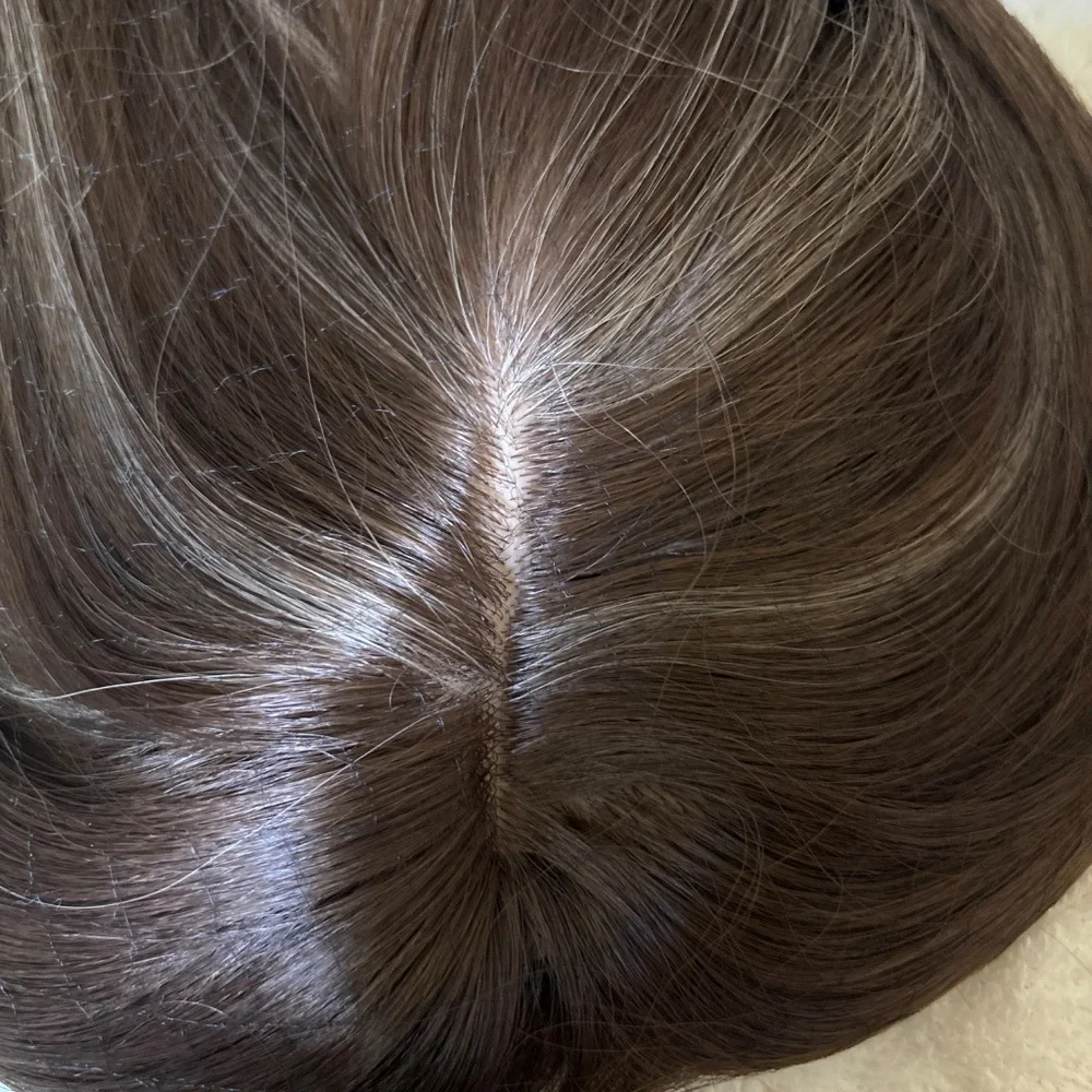 24”,  Luxury Hair Topper with strap.3 Clips.